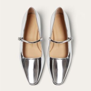 NEW Dear Frances Silver Leather Mary Jane’s - Size EU 38, US 8